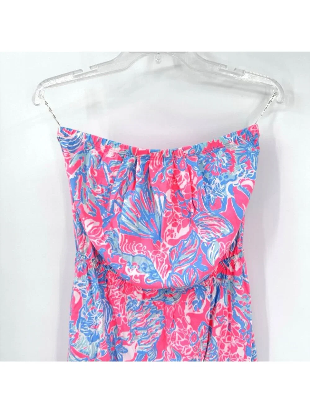 LILLY PULITZER Windsor dress M Vibrant Tropical Print Strapless Sundress Resort - Picture 3 of 10